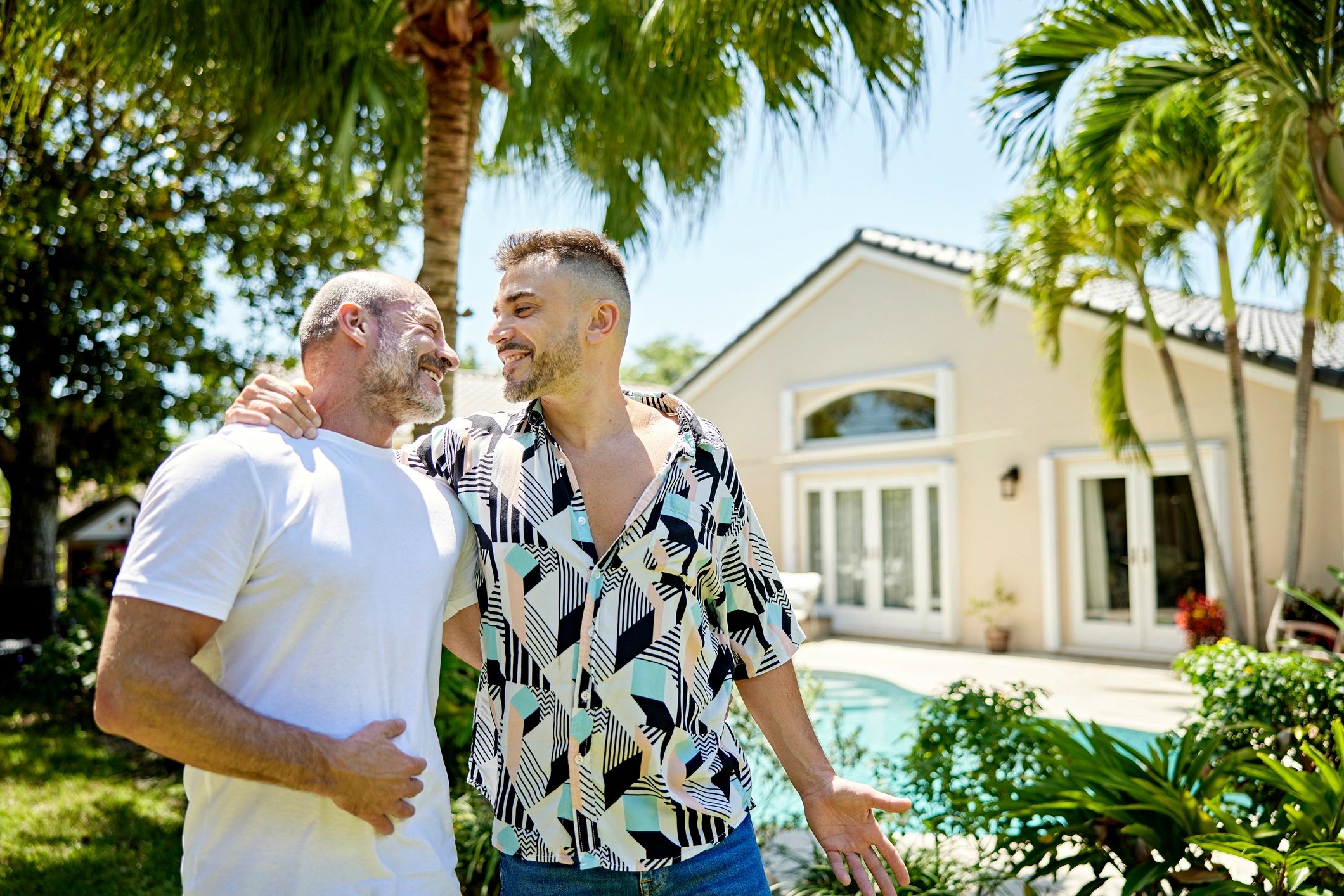 Satisfied homebuyers enjoying their new home